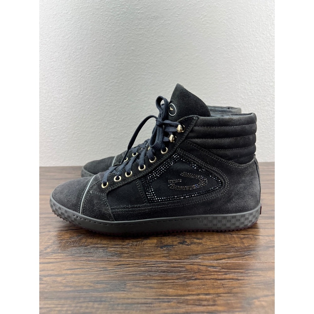 Alberto Guardiani Womens Shoes Size 8 EU 38 Suede Rhinestone High Top Sneakers